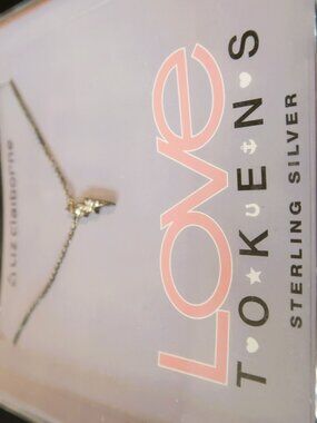 Liz Claiborne Love Tokens Lightning Bolt Sterling Silver Necklace NWOT Open Box